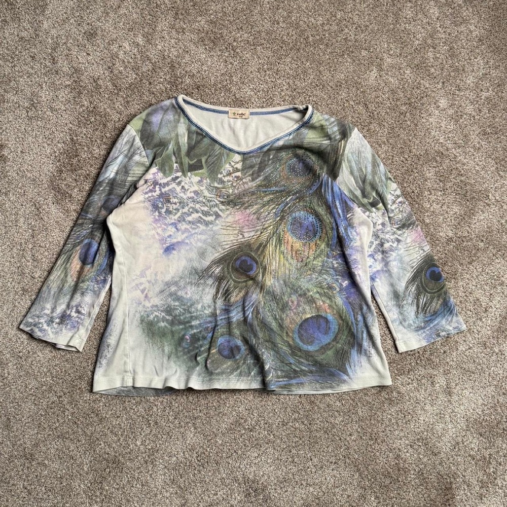 CACTUS Y2K "PEACOCK" RHINESTONE LONG SLEEVE